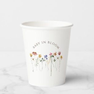 Farbige Wildblumen-Baby-Aufblühen-Baby-Party Pappbecher