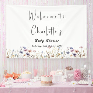 Farbige Wildblumen Boho-Baby-Party Banner