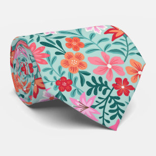 Farbige Wildblumen botanisches, fett blühendes Mus Krawatte