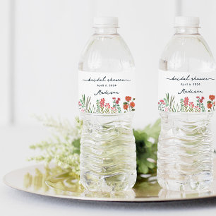 Farbige Wildblumen-Braut-Überraschungseinladung Wasserflaschenetikett