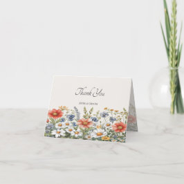 Farbige Wildblumen Danke Karte