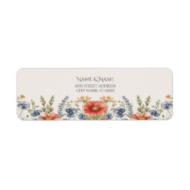 Farbige Wildblumen geben das Adressetikett zurück