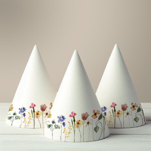 Farbige Wildblumen-Geburtstagsfeier Partyhütchen