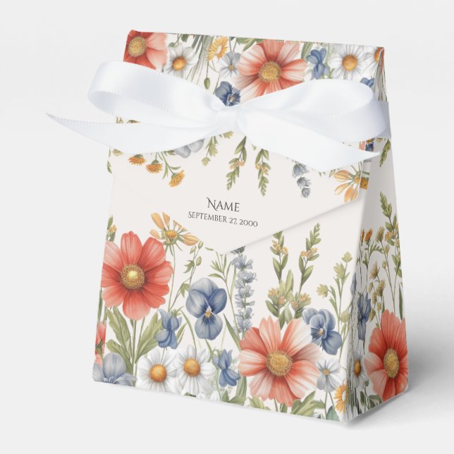 Farbige Wildblumen Gefälligkeitsbox Geschenkschachtel (Vorderseite)