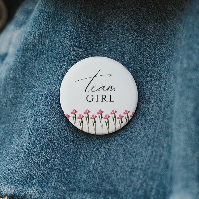 Farbige Wildblumen-Geschlecht-Enthüllung Team Mädc Button (Von Creator hochgeladen)