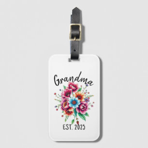 Farbige Wildblumen Großmutter Gepäckanhänger