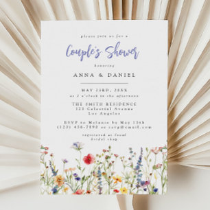 Farbige Wildblumen-Hochzeit Dusche Einladung
