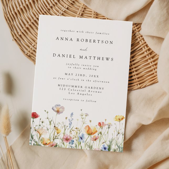 Farbige Wildblumen-Hochzeit Einladung (Von Creator hochgeladen)