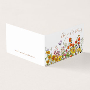 Farbige Wildblumen-Hochzeitsänderung der Pläne Visitenkarten