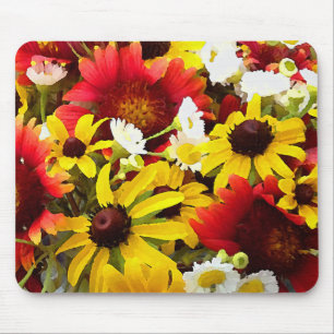 Farbige Wildblumen im impressionistischen Stil Mousepad
