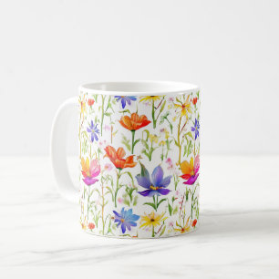 Farbige Wildblumen in einem Feld Kaffeetasse