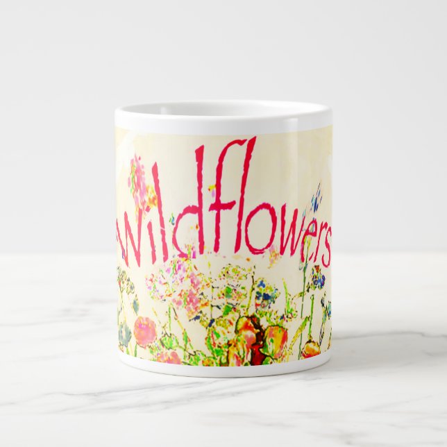 Farbige Wildblumen Jumbo-Tasse (Vorderseite)