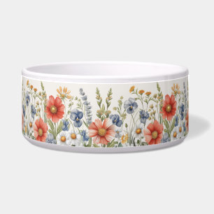 Farbige Wildblumen Keramik Pet Bowl Napf
