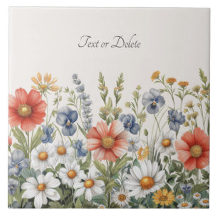 Farbige Wildblumen Keramik Tile Fliese