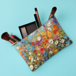 Farbige Wildblumen Kosmetisch oder Zubehörtasche