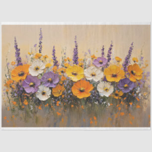 Farbige Wildblumen Kühne Feine Kunst Decoupage Seidenpapier