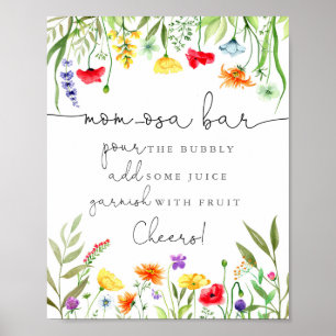 Farbige Wildblumen Mama-osa-mimosa-Bar Poster