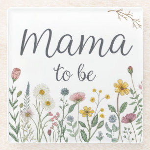 Farbige Wildblumen-Mama-To-Be-Blumen-Baby-Party Glasuntersetzer