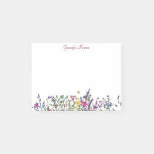 Farbige Wildblumen personalisiert Post-it Klebezettel