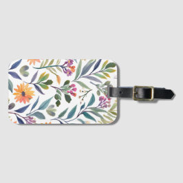 Farbige Wildblumen | Schöne florale Wasserfarbe Gepäckanhänger