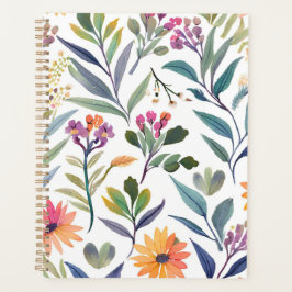 Farbige Wildblumen | Schöne florale Wasserfarben Planer