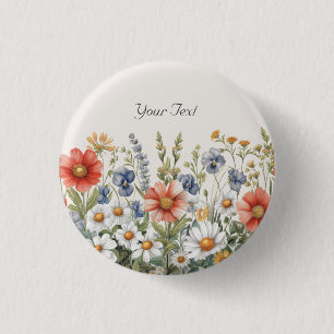 Farbige Wildblumen-Taste Button