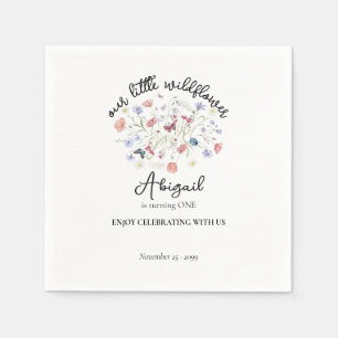 Farbige Wildblumen-Tischdekoration zur 1. Geburtst Serviette