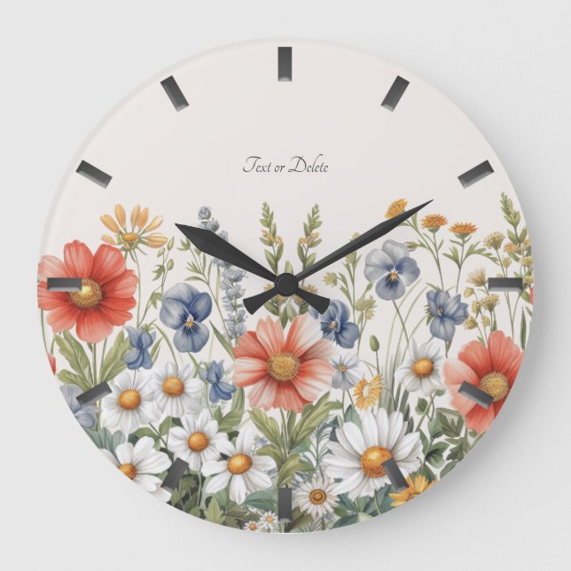 Farbige Wildblumen Uhr (Vorderseite)