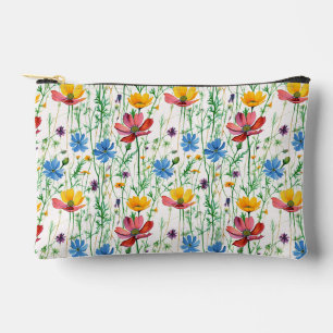 Farbige Wildblumen und grünes Gras Zubehörtasche