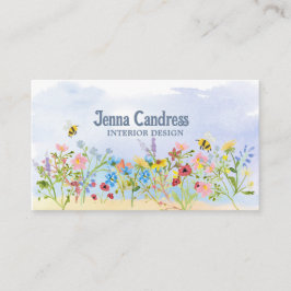 Farbige Wildblumen Visitenkarte