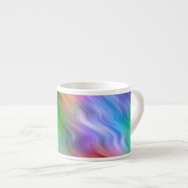 Farbige Wildblumen Wavy Textur Espressotasse (Vorderseite Rechts)