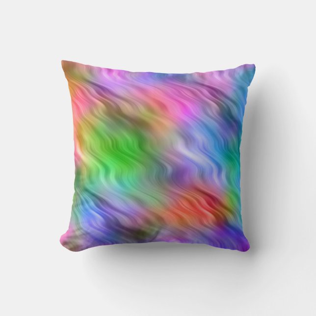 Farbige Wildblumen Wavy Textur Kissen (Vorderseite)