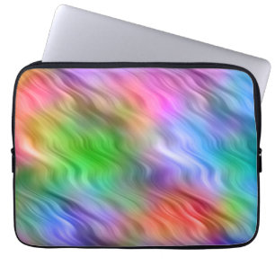 Farbige Wildblumen Wavy Textur Laptopschutzhülle