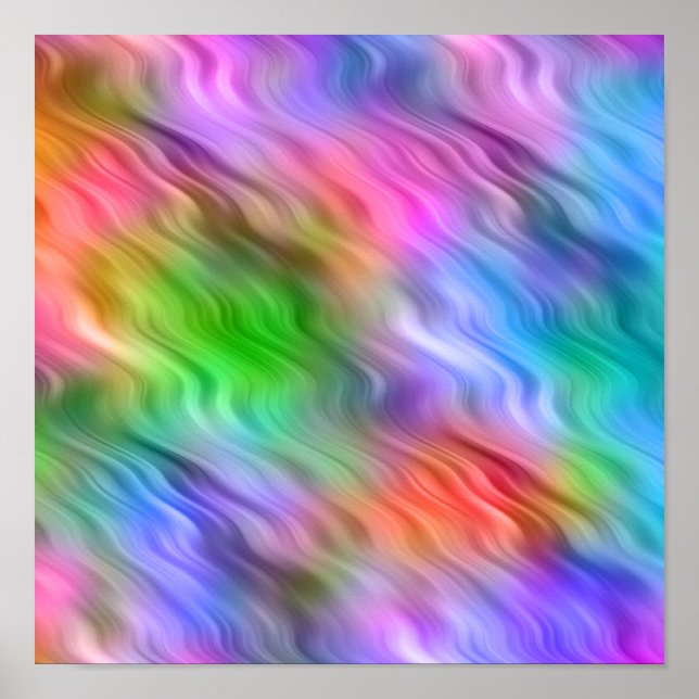Farbige Wildblumen Wavy Textur Poster (Vorne)