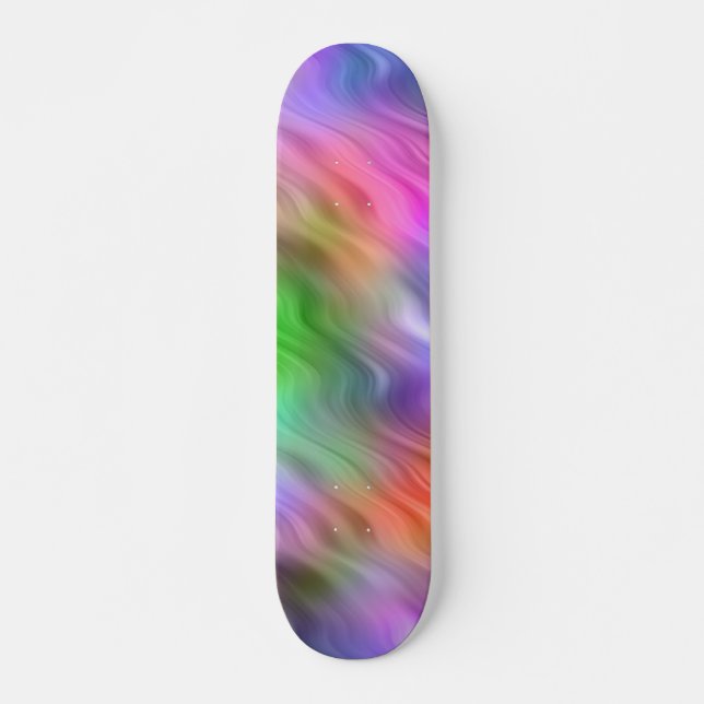 Farbige Wildblumen Wavy Textur Skateboard (Vorne)