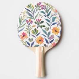 Farbige Wildblumen | Wunderschöne florale Wasserfa Tischtennis Schläger