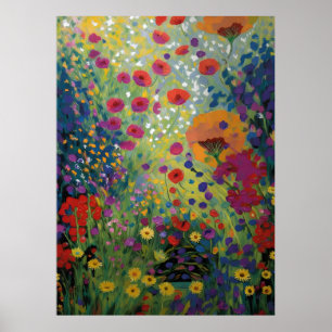 Farbige Wildblumenfeld-Kunst Lebendige Blumenmaler Poster