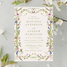 Farbige Wildblumenwiese Cream Hochzeit