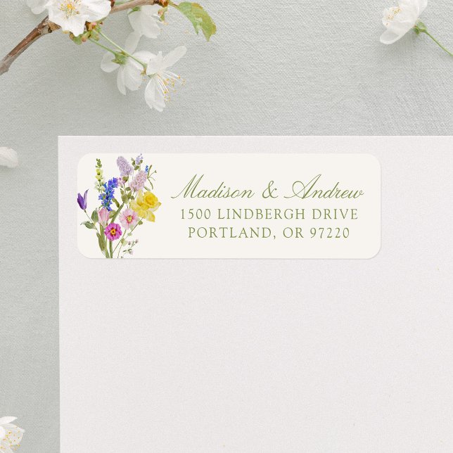 Farbige Wildblumenwiese Hochzeit Rücksendeadresse (Von Creator hochgeladen)