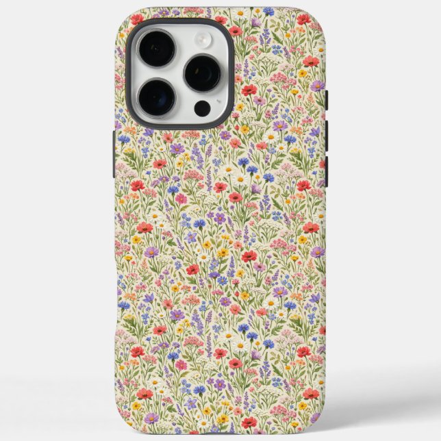 Farbige Wildblumenwiese Nahtloses Muster Case-Mate iPhone Hülle (Rückseite)