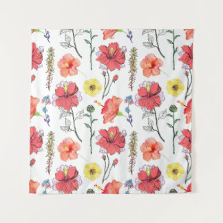 Farbige wilde Blume, Aquarellbilder Wandteppich