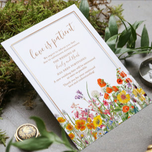 Farbige Wilde Blumen Landhochzeit Verschiebung Einladung