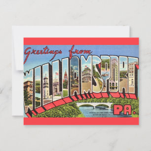 Farbige Williamsport PA Postkarte