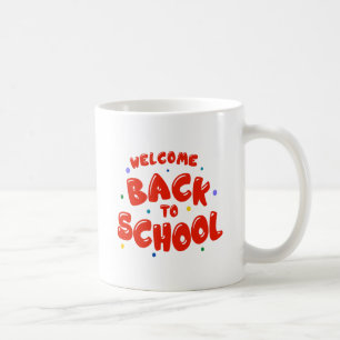 Farbige Willkommen-zurück-in-die-Schule-Typografie Kaffeetasse