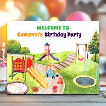 Farbige Willkommensparty zum Geburtstag auf dem Sp