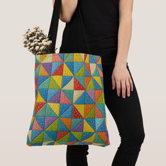 Farbige Windrad-Quilt-Design (Von Nahem)