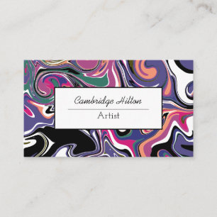 Farbige Wirbel Abstrakte Fluid Art Business Card Visitenkarte
