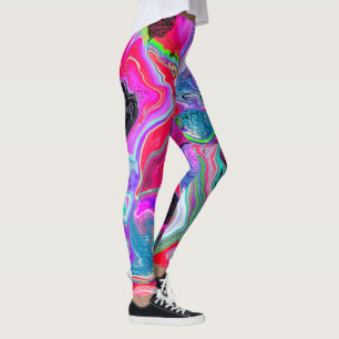 Farbige Wirbel Abstrakte Fluid Art Leggings