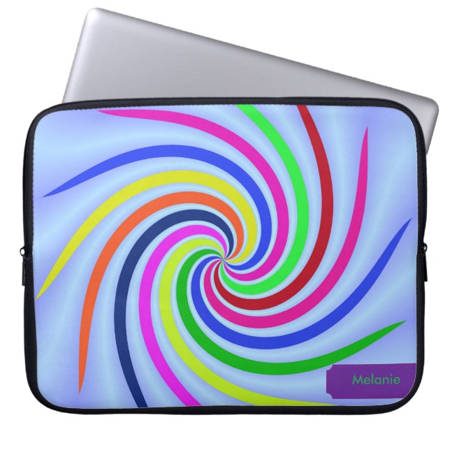 Farbige Wirbel Laptop-Sieb Laptopschutzhülle (Vorderseite)
