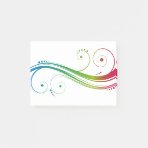 Farbige Wirbel Post-it Klebezettel